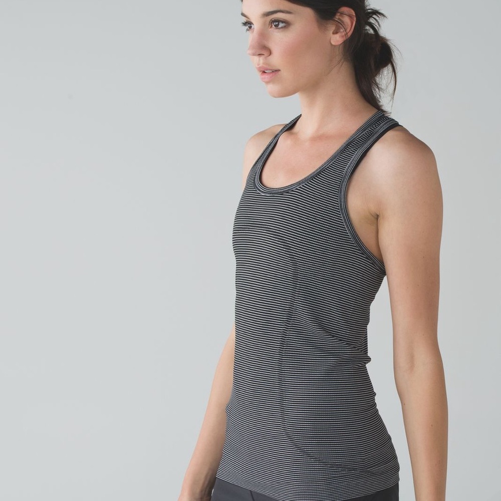 Lululemon Swiftly Tech Racerback Hyper Stripe Black Size 6